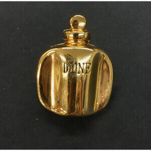 Christian Dior DUNE Perfume Bottle Pin Brooch Pin Badge Gold Tone
